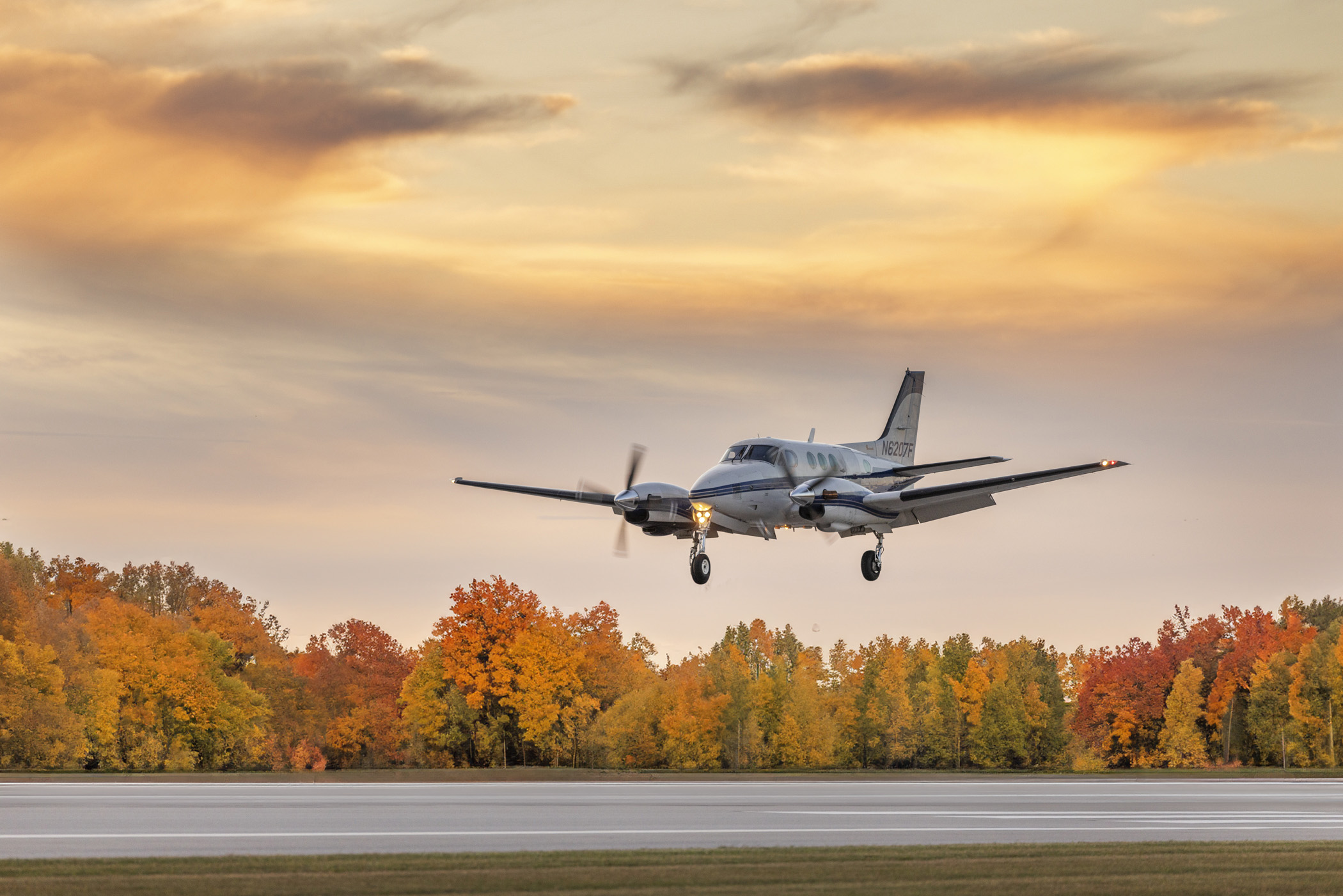 Private Jet flying in the sky