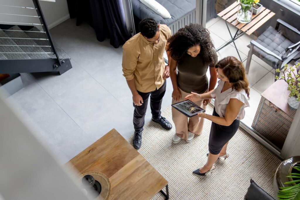 showing off a property to a couple