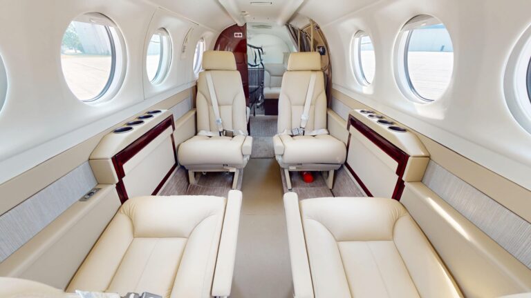 interior shot of the sating area in the contemporary king air c90