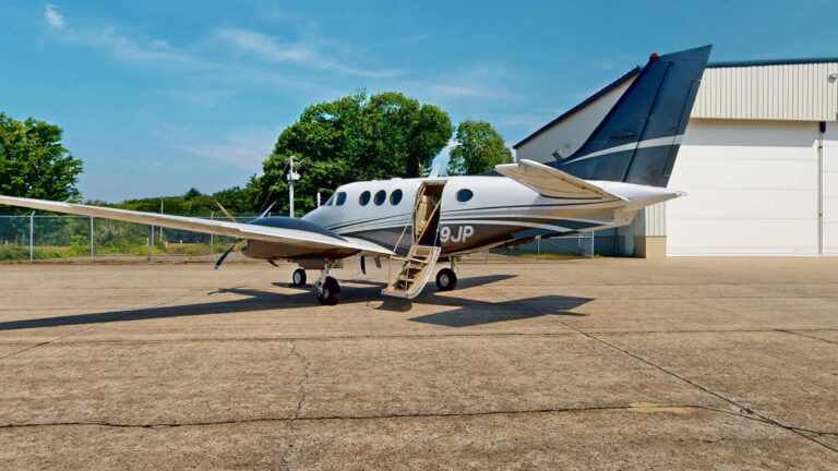 exterior shot from the back of the contemporary king air c90