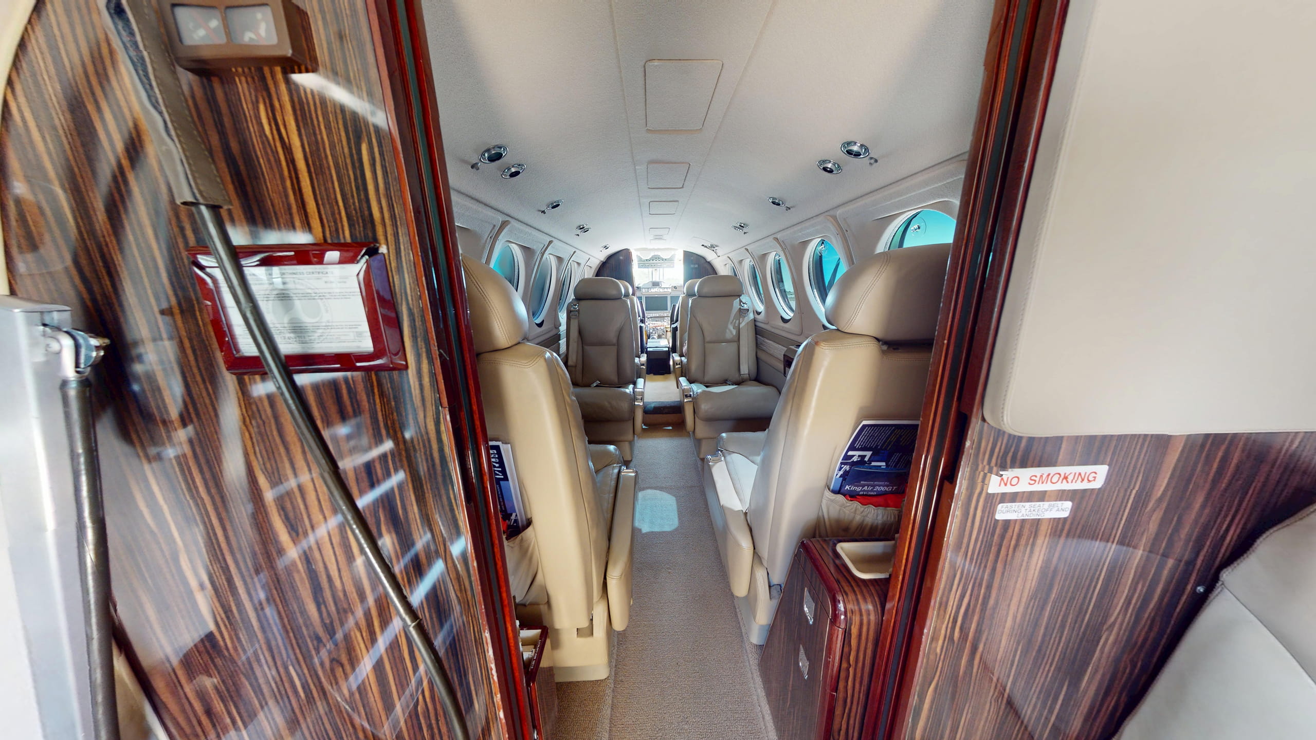 Interior of Air New England's King Air 250