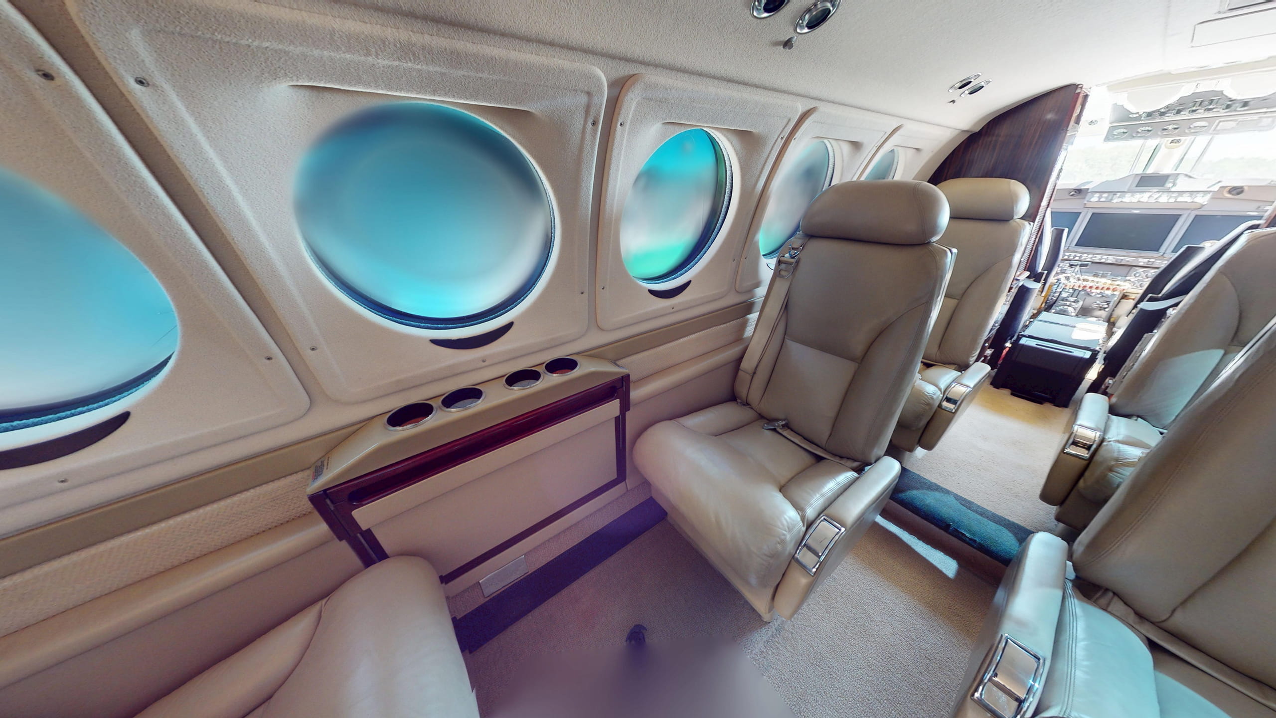 Interior of Air New England's King Air 250